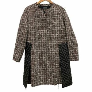 Fendi Women Embroidered Tweed Leather Coat